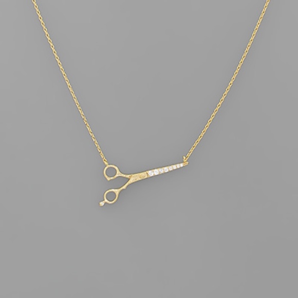 Pave Scissors Pendant Necklace